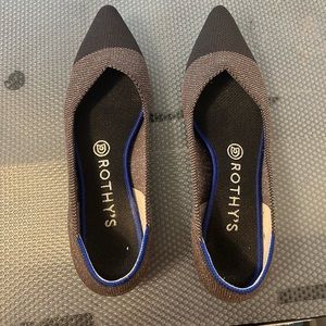 Rothys, size 8. Metallic Twighlight Captoe